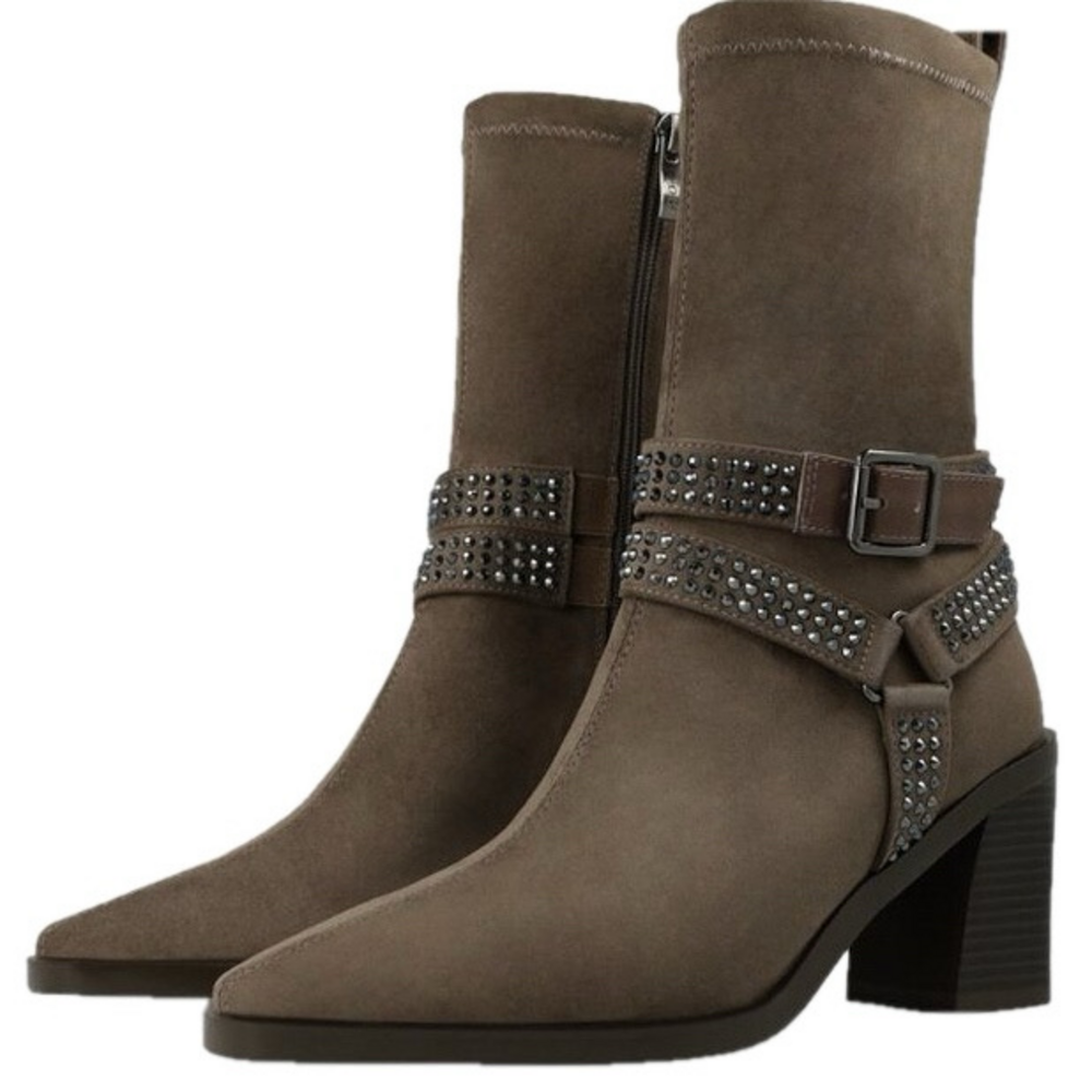 NEW LODI Love Women´s heeled ankle boots in suede with straps